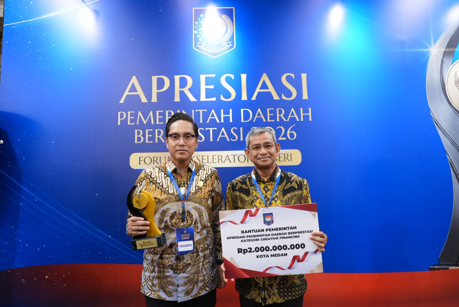 Sabet Penghargaan Kemendagri, Wali Kota Medan Buktikan Tata Kelola Keuangan Medan Semakin Efektif